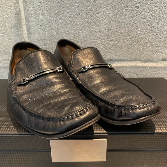 Bruno Magli Kody Black Leather Loafers - Picture 1 of 9